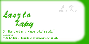laszlo kapy business card